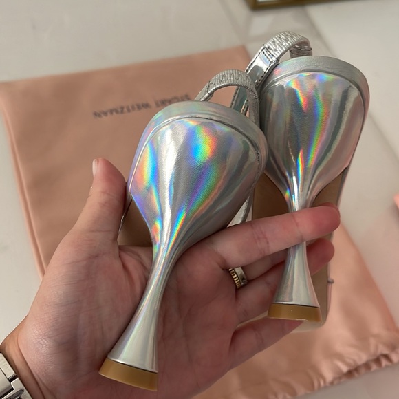 Stuart Weitzman Xcurve Halter Slingback Pumps - Picture 6 of 8